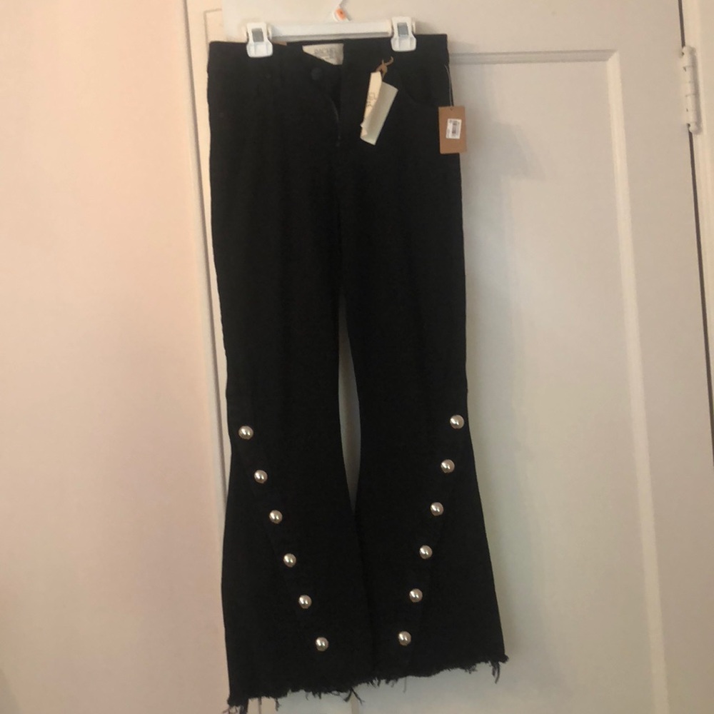 Rachel Roy fit and flare black mid rise jeans